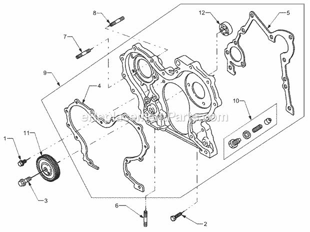 Gear Housing Diagram and Parts List for 5234DL 54AL544-710, 54BL544-710 Cub Cadet Lawn Tractor
